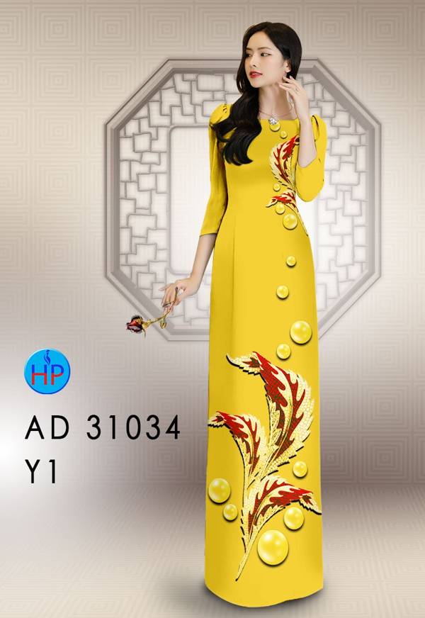 Vải Áo Dài Hoa In 3D AD 31034 47